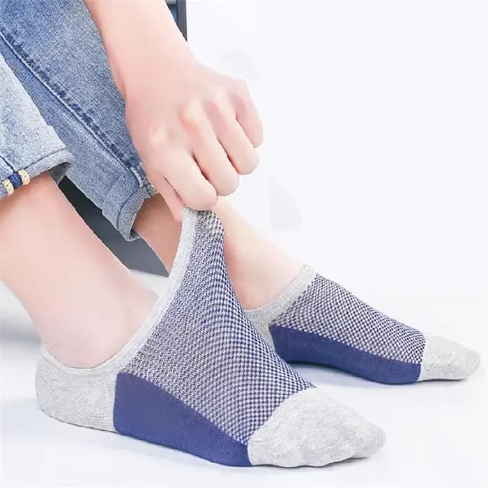 5/10 paires de chaussettes invisibles pour hommes, chaussettes courtes en coton respirant, absorbant la sueur, antidérapantes, en silicone