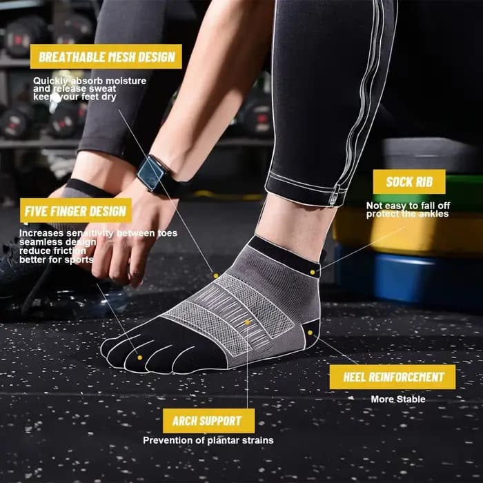 Chaussettes de Sport courtes à cinq doigts pour hommes