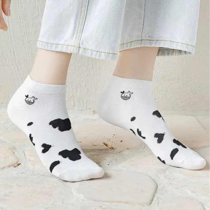 5 paires de chaussettes pour femmes avec vache, mignonnes, uniques, amusantes, confortables, évacuant l'humidité