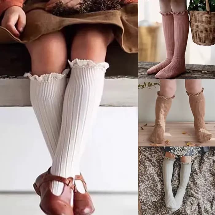 Chaussettes hautes à volants pour enfants