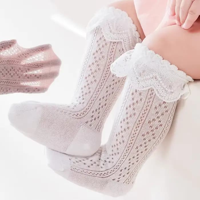 Chaussettes Hautes en Dentelle pour Bébé
