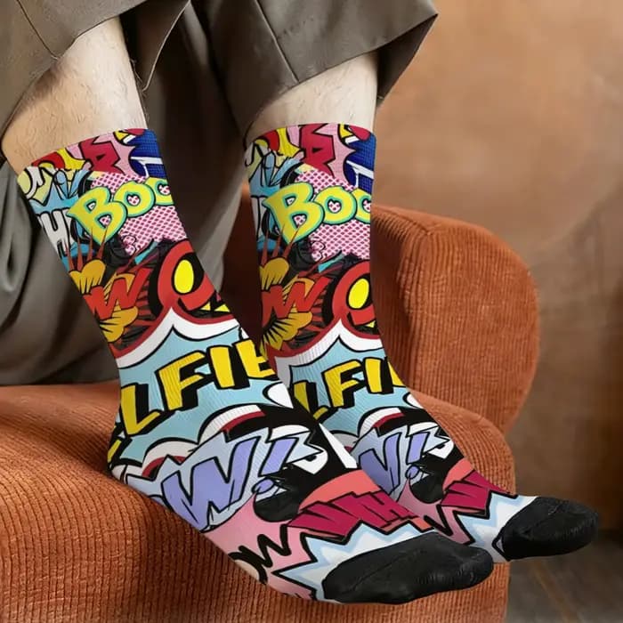 Chaussettes pour hommes de style dessin animé amusant