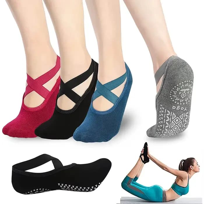 Chaussettes de Yoga respirantes de haute qualité pour femmes, chaussettes de Pilates à bandes antidérapantes en Silicone pour dames, danse de Ballet, Fitness, entraînement en coton