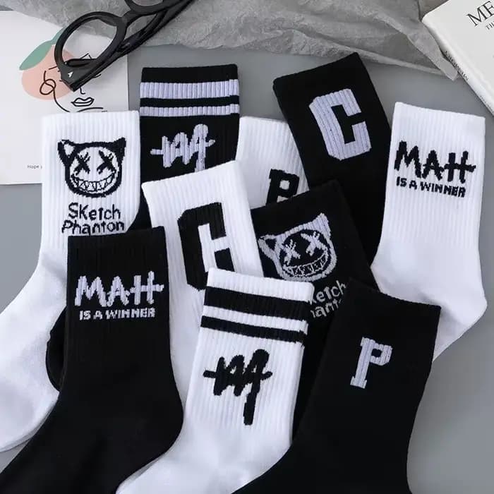 CHRLEISURE chaussettes hommes mode tout-match étudiant mi-tube