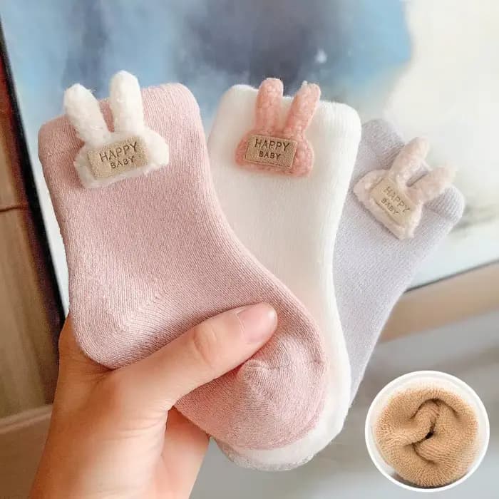 3 paires/lot chaud hiver bébé chaussettes mignon doux nouveau-né
