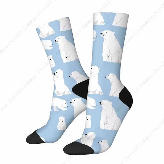Chaussettes en coton ours polaire pour hommes et femmes