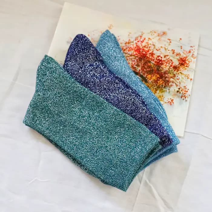 Chaussettes colorées à paillettes en filigrane pour femmes