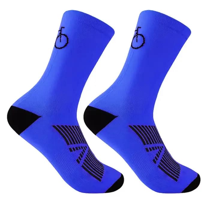 1 paire de chaussettes de cyclisme d'entraînement en plein air, renforcées aux orteils, tricotées, respirantes, antidérapantes, durables, unisexe, tailles européennes 38-43