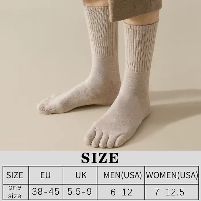 Chaussettes chaudes en laine à cinq doigts