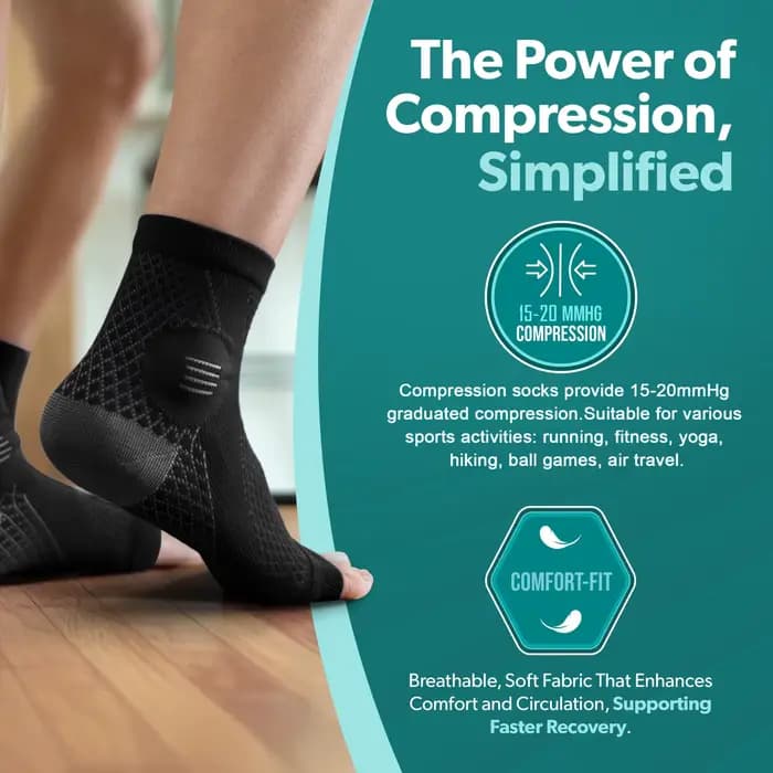 1 paire de chaussettes de Compression de cheville
