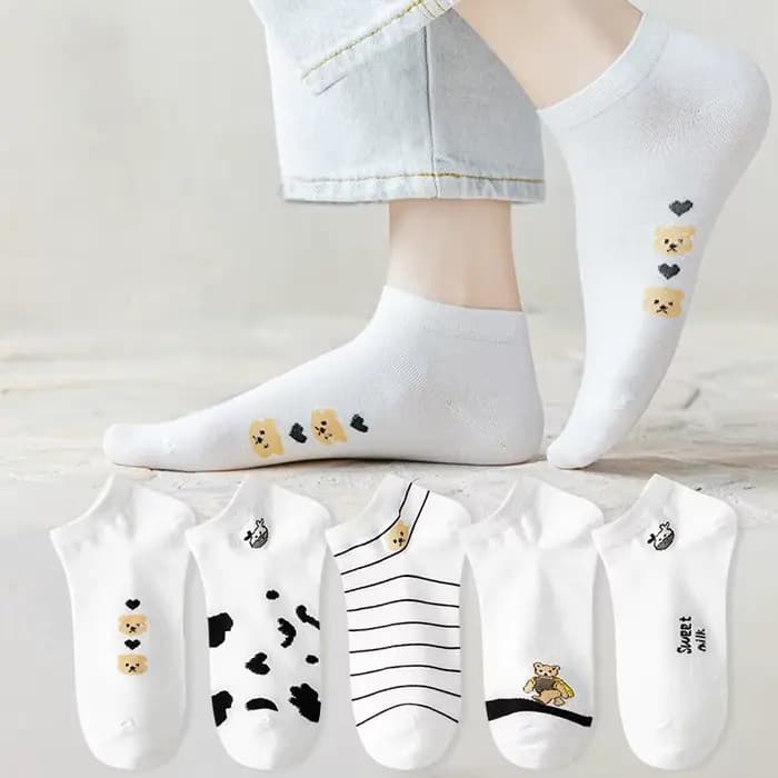 5 paires de chaussettes pour femmes avec vache, mignonnes, uniques, amusantes, confortables, évacuant l'humidité