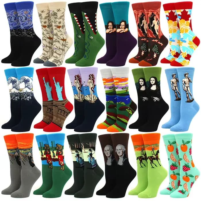 1 paire offre spéciale classique automne hiver rétro femmes personnalité Art Van Gogh murale monde célèbre peinture femme chaussette huile chaussettes