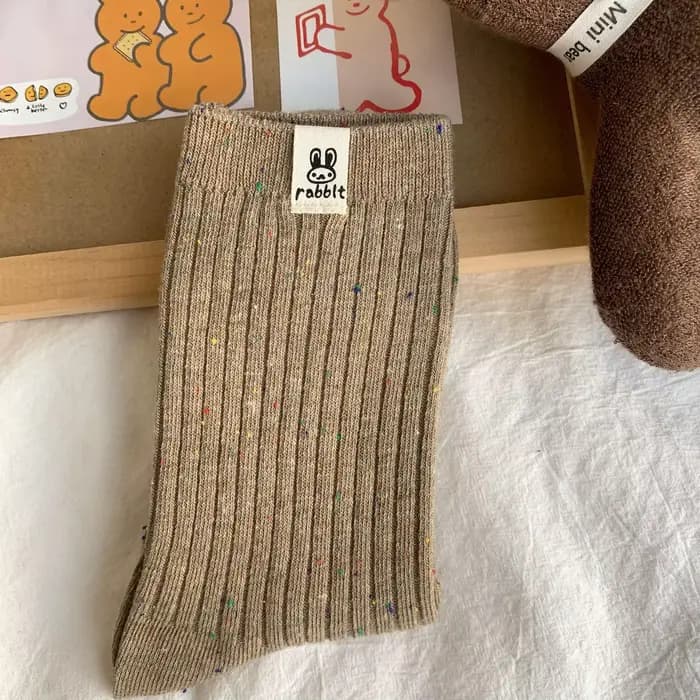 4 paires de chaussettes mi-tube imprimées de dessin animé pour femmes