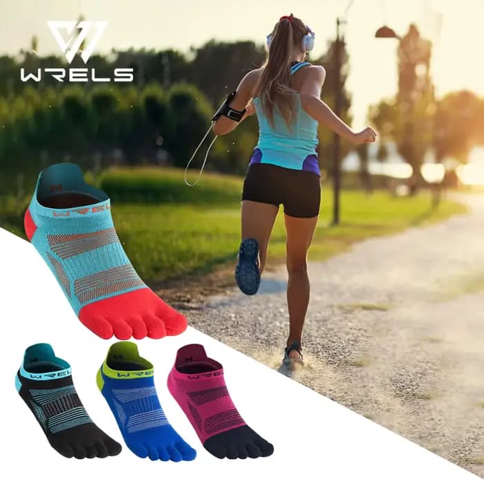 WRELS chaussettes à orteils 5 doigts athlétiques course coupe basse