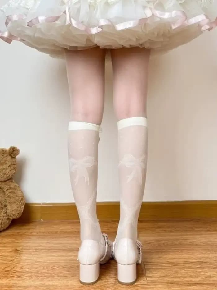 Chaussettes longues Beige Lolita pour femmes