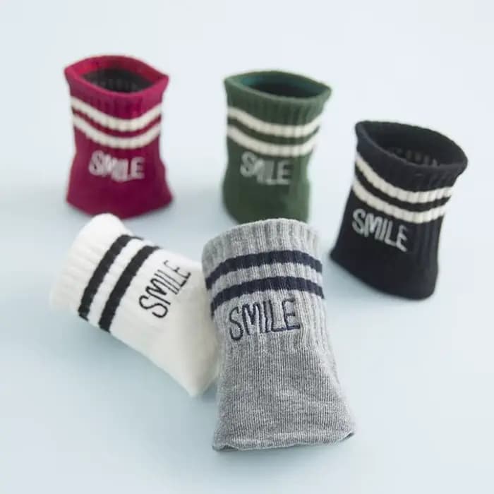 Chaussette femme broderie lettre sourire rayures Skateboard chaussettes dame coton Harajuku rayé Sox Kawaii Meias pour les filles Calcetines