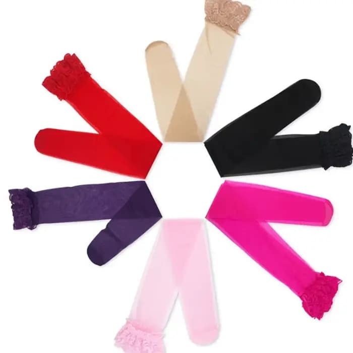 Femmes bas dentelle florale sur genou cuisse haute chaussettes femme large dentelle fleur Silicone Transparent confortable chaussette de haute qualité