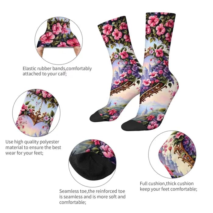 Fantaisie Art Floral chaussettes Style Harajuku décontracté mode hommes