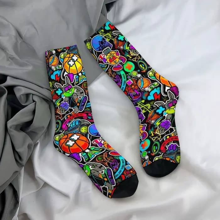 Chaussettes de basket-ball style graffiti