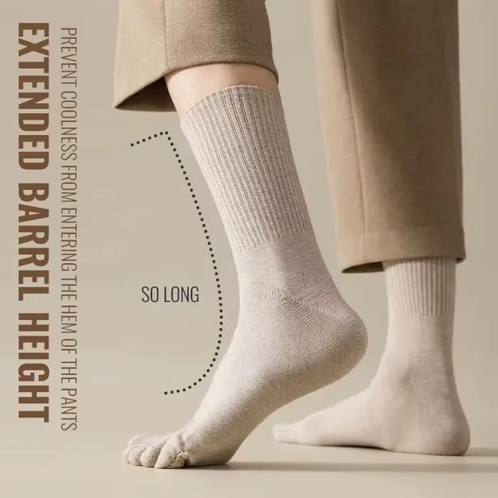 MiiOW hommes cinq doigts chaussette résistant au froid cachemire bout fendu