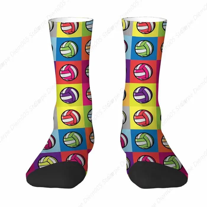 Chaussettes colorées à carreaux pour hommes et femmes, volley-ball, athlétique, équipage, cool, mignon, élan, drôle, sport, nouveauté