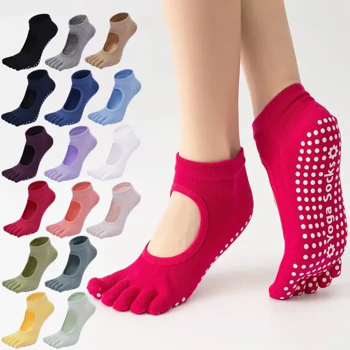 Chaussettes de Yoga dos nu à cinq orteils pour femmes