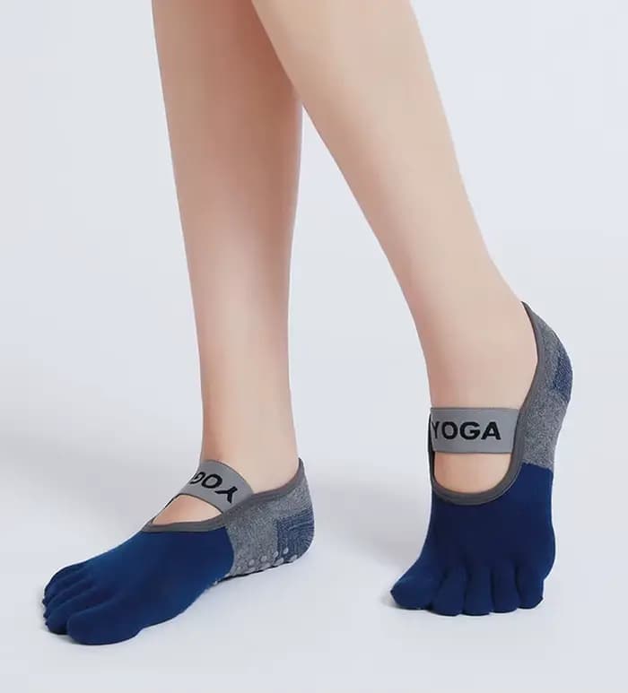 Chaussettes de Yoga à cinq doigts en Silicone
