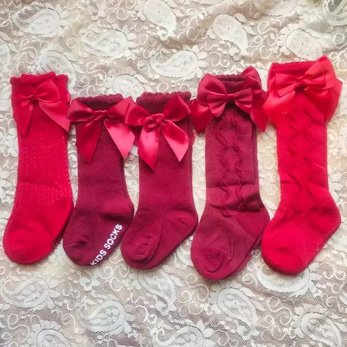 Chaussettes rouges de noël pour bébé