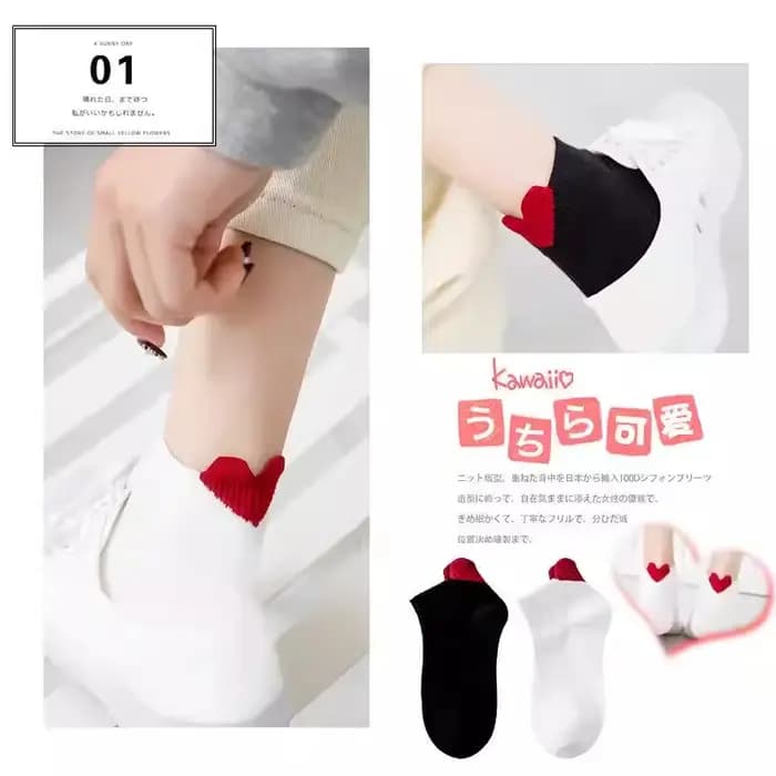 6 paires de chaussettes en forme de cœur pour femmes