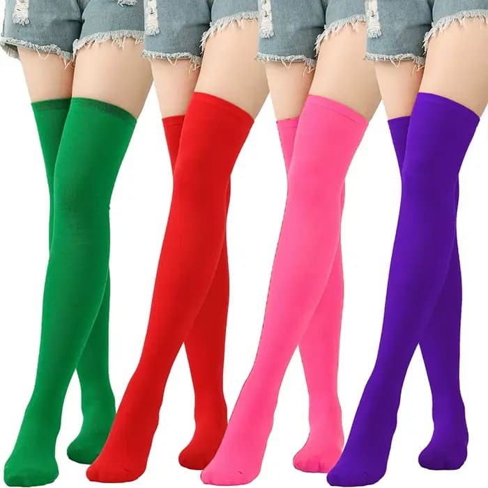 Chaussettes hautes rouges pour femmes