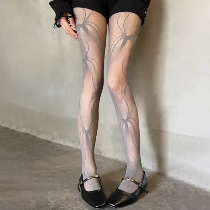Collants araignée gothiques d'halloween