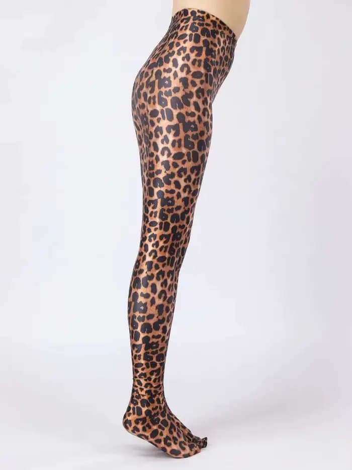 Collants léopard brillants