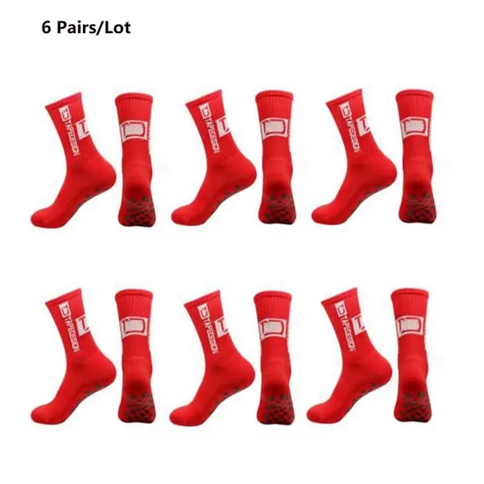 6 paires/lot 2024 nouveau ANTI SLIP Tapedesign chaussettes de Football mi-mollet antidérapant