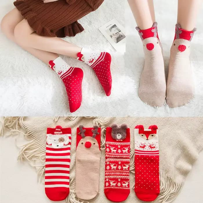 Chaussettes de dessin animé de Noël pour femmes