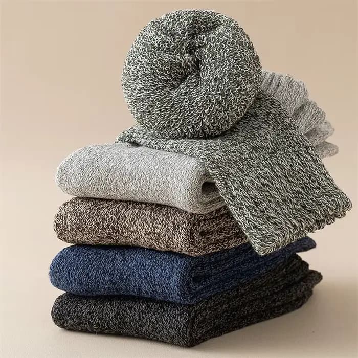 Chaussettes en laine rayées pour hommes