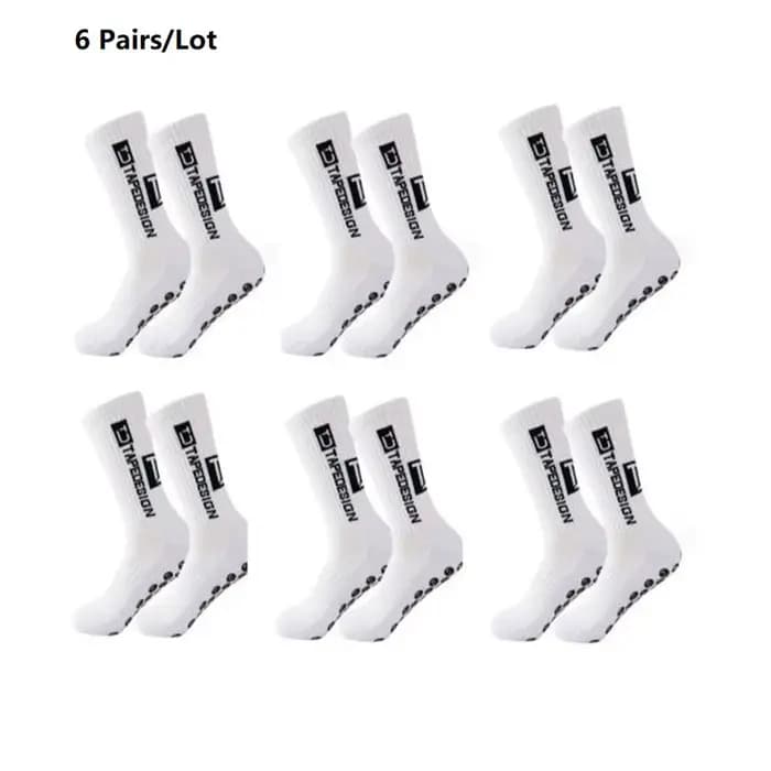 6 paires/lot 2024 nouveau ANTI SLIP Tapedesign chaussettes de Football mi-mollet antidérapant
