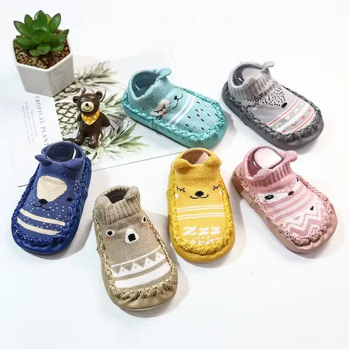 Chaussettes pour bébé, pantoufles avec semelles en caoutchouc