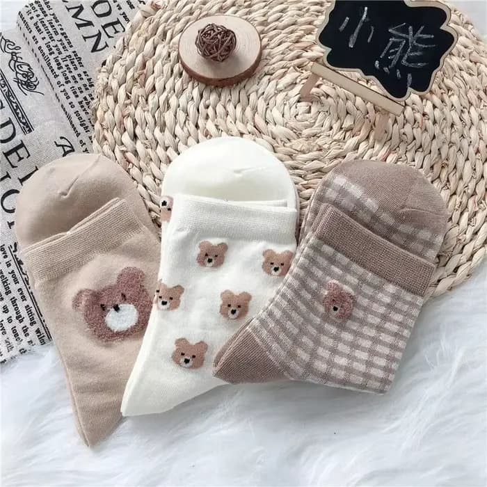 Chaussettes créatives ours brun pour femmes