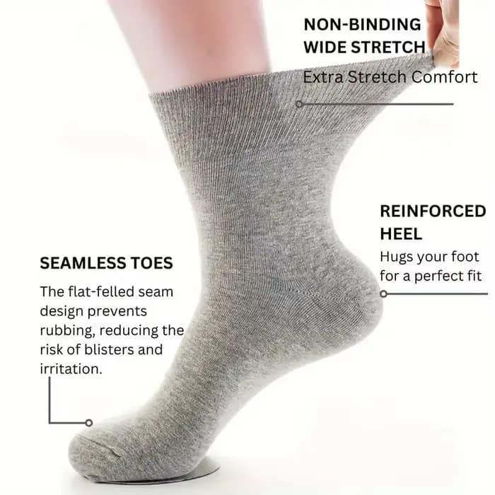 7 paires de chaussettes pour diabétiques et mollets larges pour hommes