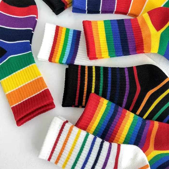 Chaussettes hautes arc-en-ciel pour enfants