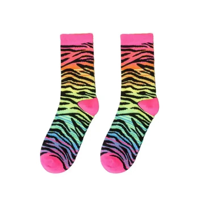 5 paires unisexe imprimé léopard personnalisé mode respirant mince drôle absorbant la sueur printemps chaussettes simples pour les filles en gros
