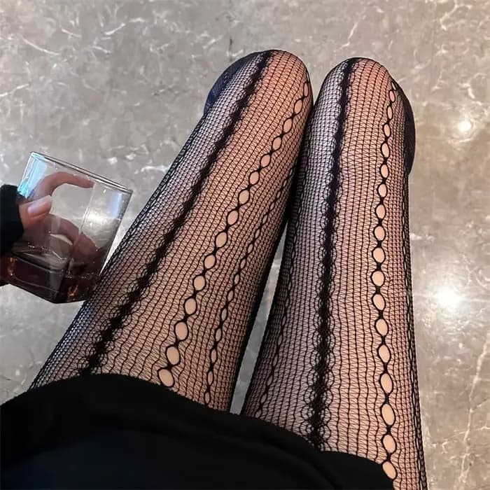 Collants ajourés à chaîne pour femmes
