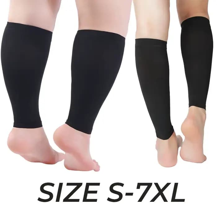 1 paire de chaussettes de compression S-7XL pour femmes et hommes, bas de compression pour la circulation, manches longues, compression des muscles du mollet 20-30 mmHg