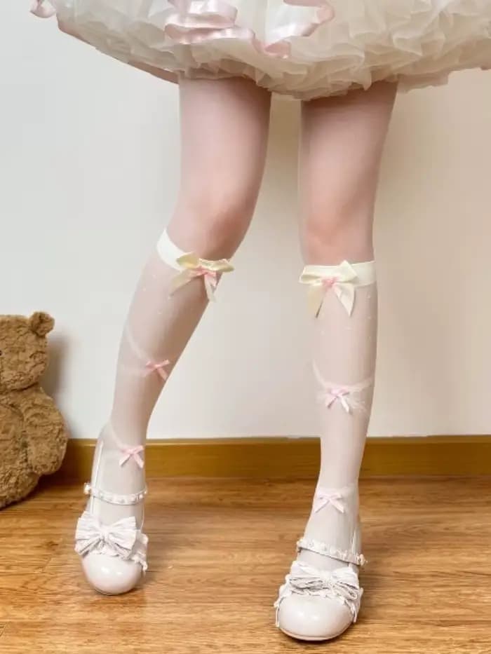 Chaussettes longues Beige Lolita pour femmes