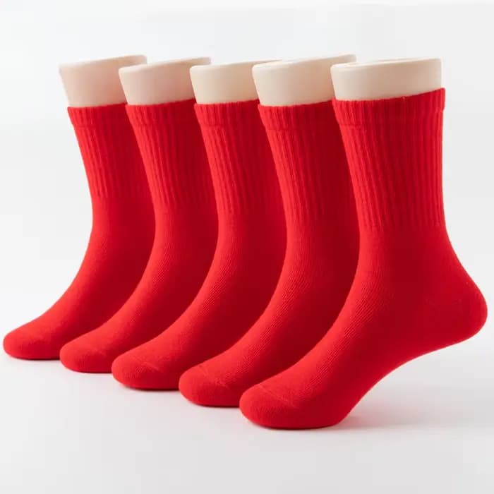 Chaussettes rouges en coton pour enfants