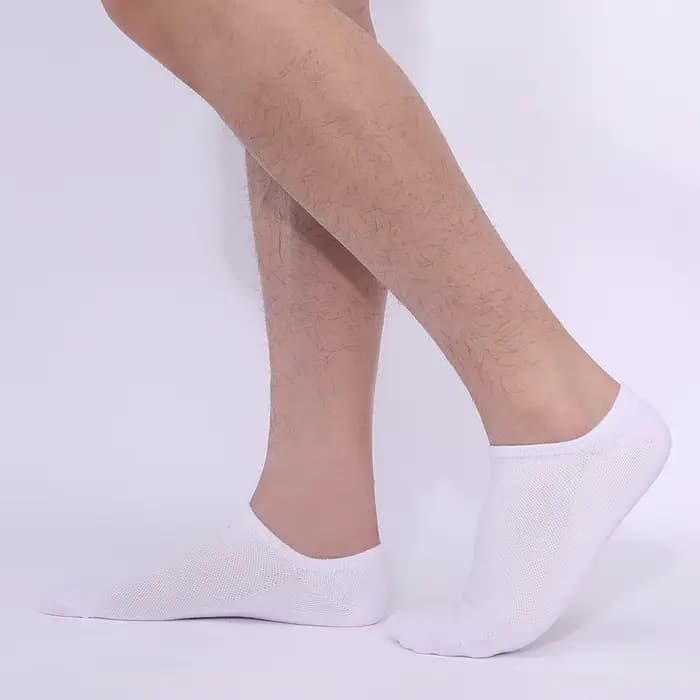 5 paires de chaussettes courtes unisexe en coton blanc et noir