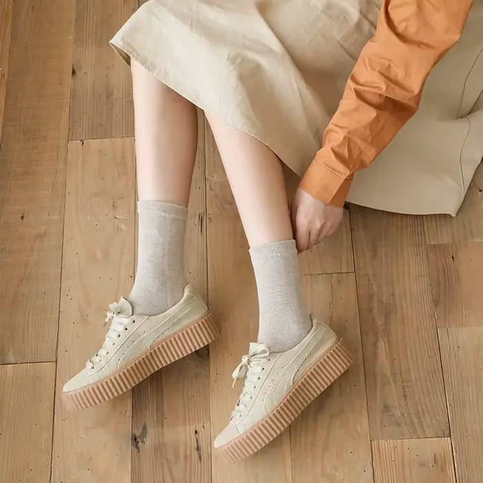 Chaussettes Courtes 100 Coton à Cinq Doigts pour Femme
