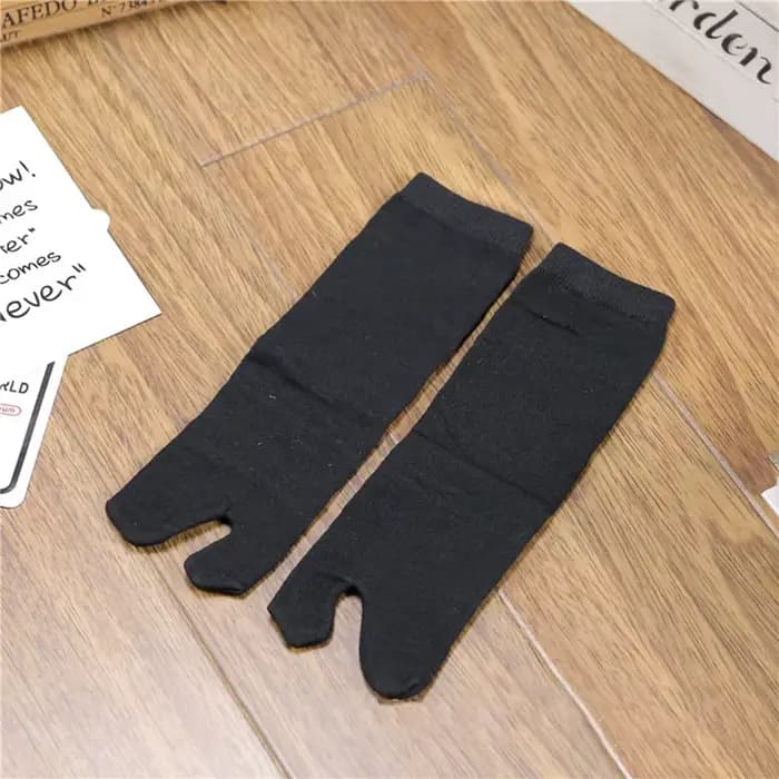 Bambou japonais hommes et femmes été fibre deux doigts chaussettes noir Kimono tongs sandale fendue Ninjia blanc Tabi orteil