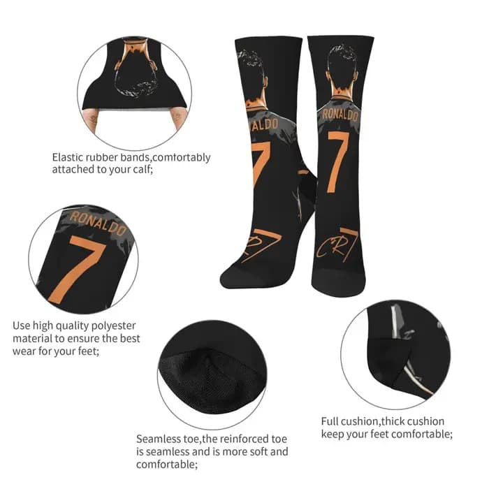 Cristiano Ronaldo nouveauté heureux hommes chaussettes Harajuku Hip-Hop tendance