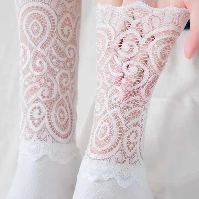 Chaussettes Sexy en dentelle florale pour femmes
